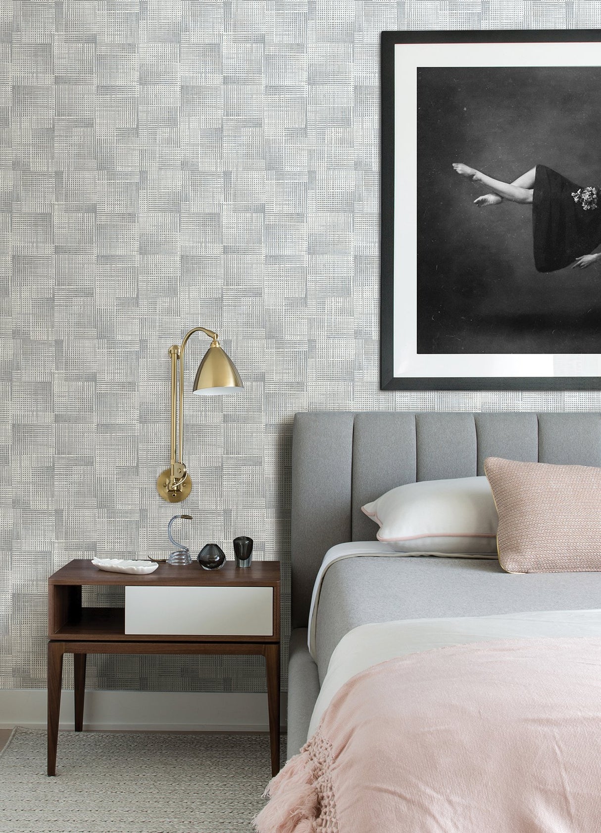 Ting Light Blue Lattice Wallpaper with Abstract Modern Pattern - A-Street Prints 2972-86158