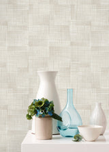 Ting Cream Lattice Wallpaper with Modern Abstract Lattice Pattern - A-Street Prints 2972-86161