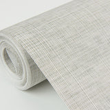 Yawen Silver String Wallpaper in Silver with Fabric & Woven Textures Modern Style - Brewster 2972-86171