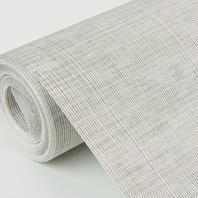 Yawen Silver String Wallpaper in Silver with Fabric & Woven Textures Modern Style - Brewster 2972-86171