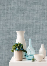 Yawen Blue String Wallpaper with Fabric & Woven Texture, Modern Graphics - A-Street Prints 2972-86172