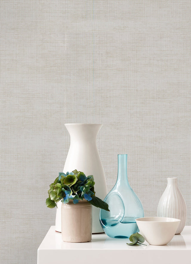 Yawen Taupe String Wallpaper with Modern Fabric & Woven Texture - A-Street Prints 2972-86174