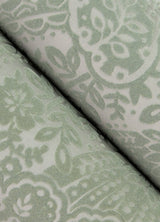 Maris Silver Flock Damask Wallpaper with Botanical Damask in Glam Style - 2973-87366