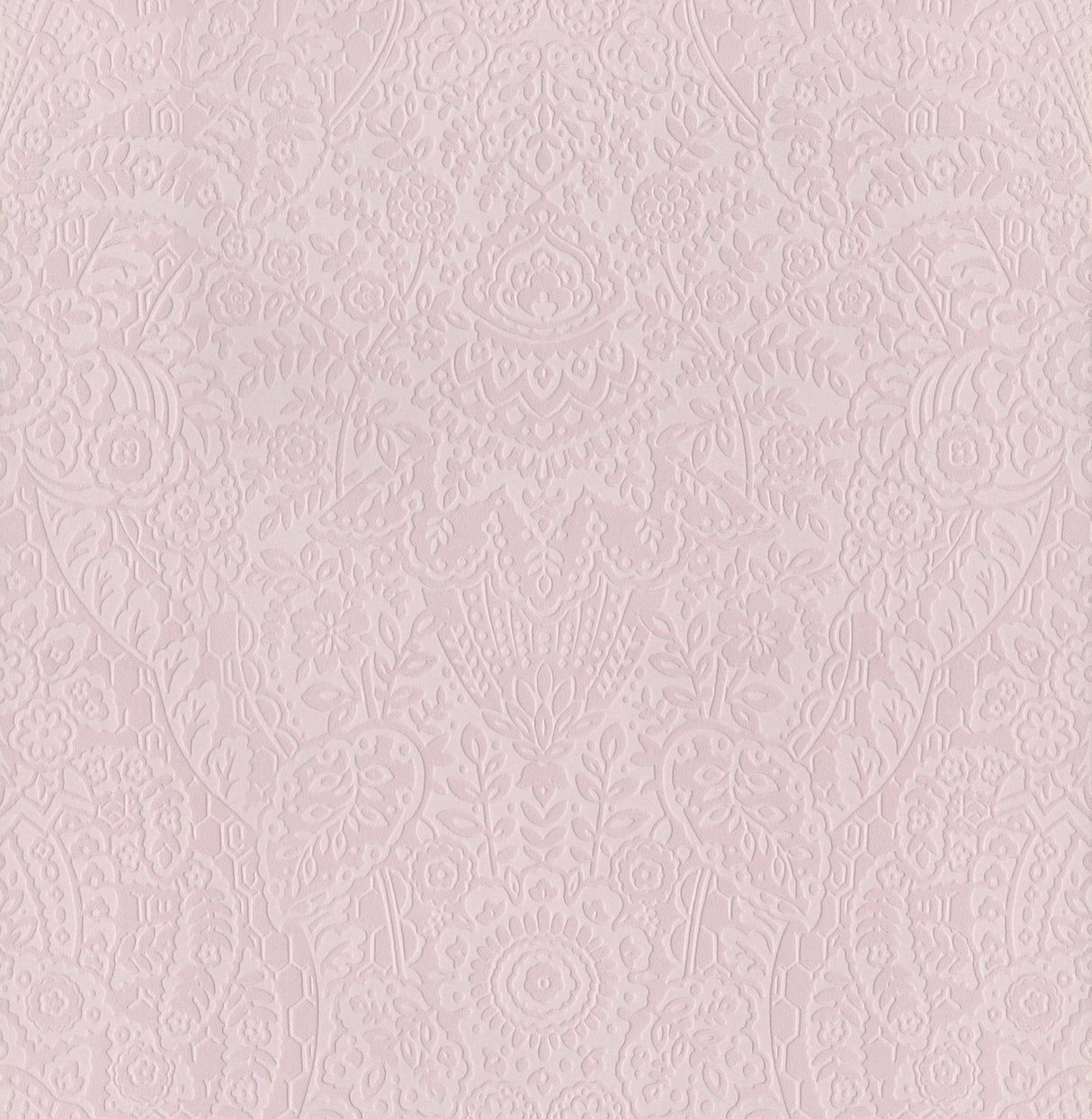 Maris Pink Flock Damask Wallpaper with Botanical Glam Motif - A-Street Prints 2973-87368