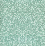 Maris Mint Flock Damask Wallpaper with Botanical Damask Glam Style - A-Street Prints 2973-87369