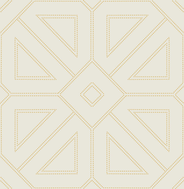 Voltaire Gold Beaded Geometric Wallpaper with Glam Metallic Dot Grid - A-Street Prints 2973-87370