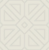 Voltaire Grey Beaded Geometric Wallpaper with Glam Metallic Dotted Geometric Pattern - A-Street Prints 2973-87371