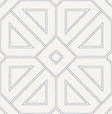 Voltaire Indigo Beaded Geometric Wallpaper with Metallic Beaded Graphic Geometric Motif - A-Street Prints 2973-87372