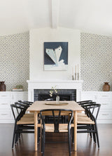 Voltaire Indigo Beaded Geometric Wallpaper with Metallic Beaded Graphic Geometric Motif - A-Street Prints 2973-87372
