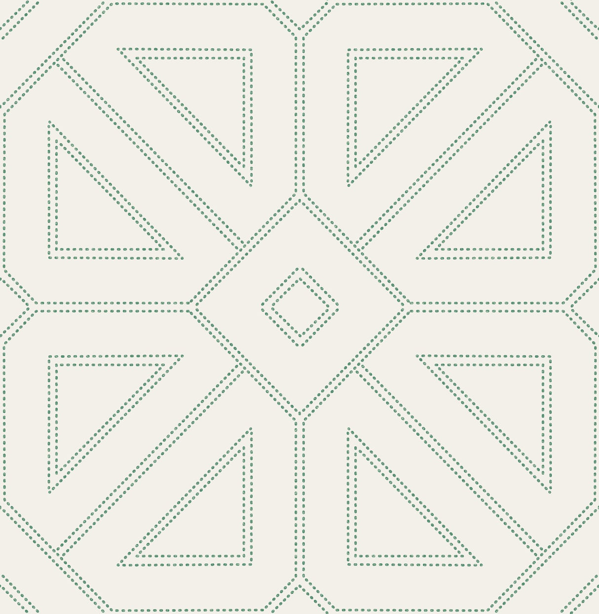 Voltaire Green Beaded Geometric Wallpaper with Metallic Glam Geometric Pattern - A-Street Prints 2973-87373