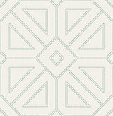 Voltaire Green Beaded Geometric Wallpaper with Metallic Glam Geometric Pattern - A-Street Prints 2973-87373
