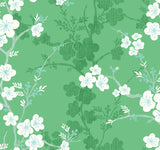 Nicolette Green Floral Trail Wallpaper with Modern Botanical Flowers Motif - A-Street Prints 2973-90103