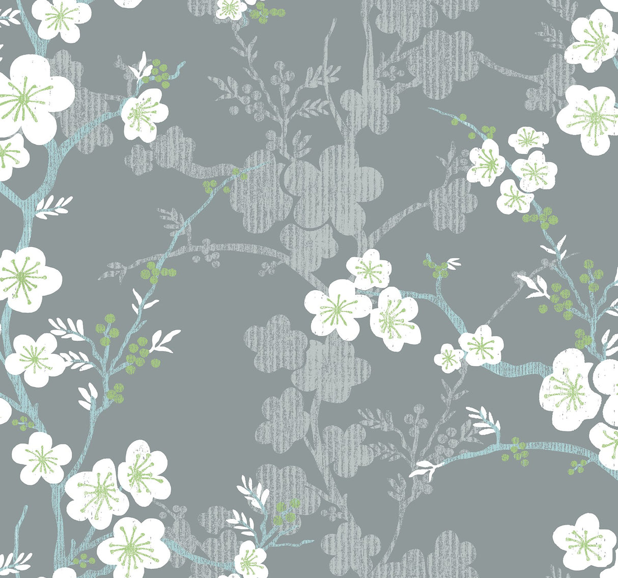 Nicolette Grey Floral Trail Wallpaper with Modern Botanical Flower Pattern - A-Street Prints 2973-90108