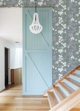 Nicolette Grey Floral Trail Wallpaper with Modern Botanical Flower Pattern - A-Street Prints 2973-90108