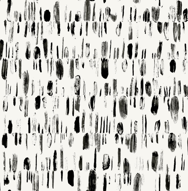 Dwell Black Brushstrokes Wallpaper with Abstract Modern Pattern - A-Street Prints 2973-90201