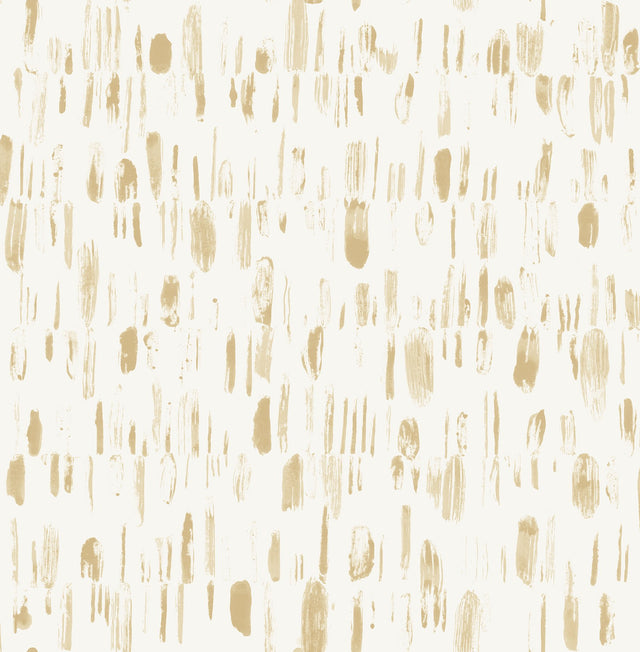 Dwell Gold Brushstrokes Wallpaper with Metallic Abstract Modern Pattern - A-Street Prints 2973-90203