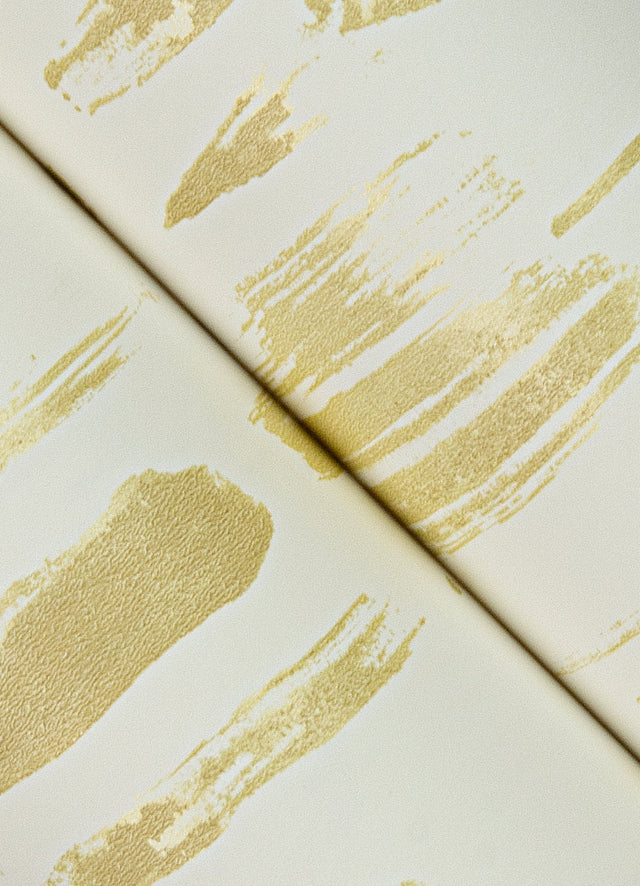 Dwell Gold Brushstrokes Wallpaper with Metallic Abstract Modern Pattern - A-Street Prints 2973-90203