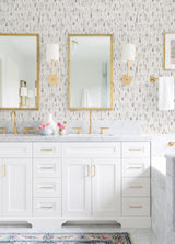 Dwell Grey Brushstrokes Wallpaper with Modern Abstract Metallic Accents - A-Street Prints 2973-90204