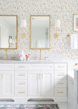Dwell Pink Brushstrokes Wallpaper with Modern Abstract Metallic Accents - A-Street Prints 2973-90205