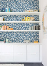 Electra Blue Leopard Spot String Wallpaper with Animal Print Glam Style - A-Street Prints 2973-90301