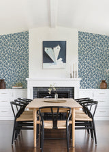 Electra Blue Leopard Spot String Wallpaper with Animal Print Glam Style - A-Street Prints 2973-90301
