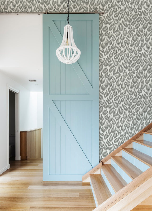 Electra Grey Leopard Spot String Wallpaper with Glam Animal Print - A-Street Prints 2973-90302