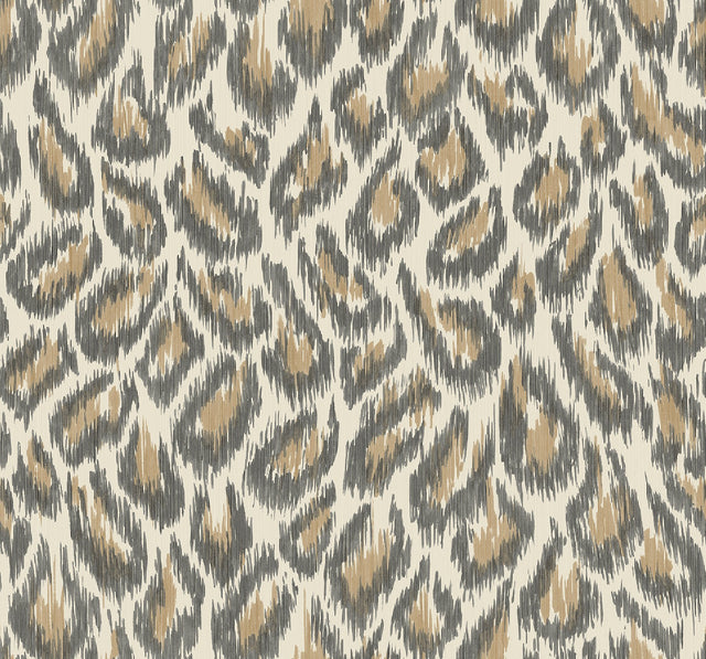Electra Bronze Leopard Spot String Wallpaper with Glam Faux Effects Animal Print - A-Street Prints 2973-90304