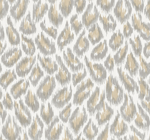 Electra Wheat Leopard Spot String Wallpaper with Glam Faux Effects Animal Print - A-Street Prints 2973-90305