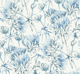 Mariell Blue Dragonfly Wallpaper with Botanical Dragonfly Motif - A-Street Prints 2973-90403