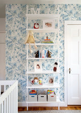 Mariell Blue Dragonfly Wallpaper with Botanical Dragonfly Motif - A-Street Prints 2973-90403