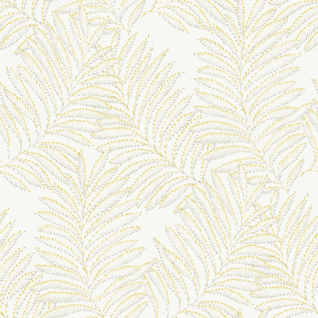 Finnley Yellow Inked Fern Wallpaper with Botanical Fern Motif - A-Street Prints 2973-90504