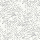Finnley Grey Inked Fern Wallpaper with Botanical Inked Leaf Motif - A-Street Prints 2973-90505