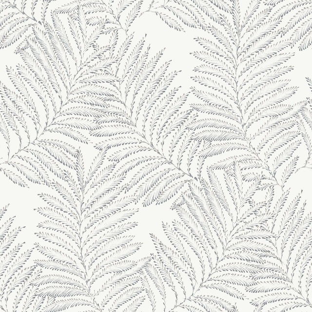 Finnley Grey Inked Fern Wallpaper with Botanical Inked Leaf Motif - A-Street Prints 2973-90505