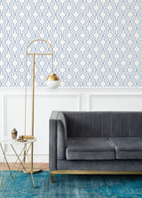 Rion Blue Trellis Wallpaper with Transitional Graphic Trellis & Lattice Pattern - A-Street Prints 2973-90601