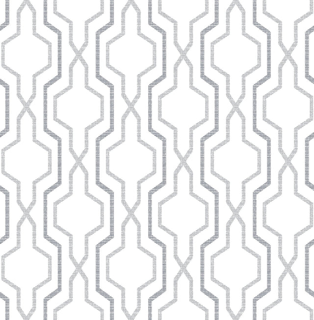 Rion Grey Trellis Wallpaper with Geometric Trellis & Lattice Pattern - A-Street Prints 2973-90602