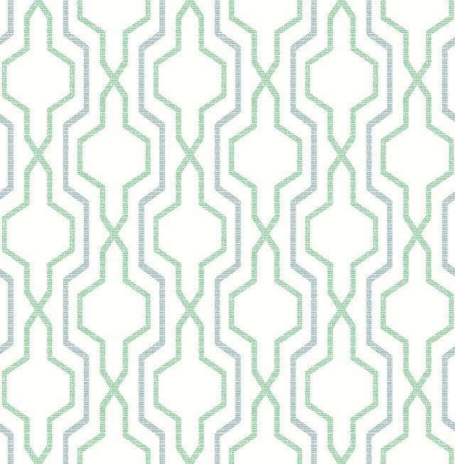Rion Green Trellis Wallpaper with Transitional Geometric Trellis & Lattice Pattern - A-Street Prints 2973-90605