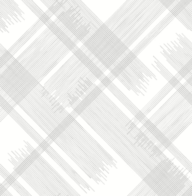 Zag Grey Modern Plaid Wallpaper with Farmhouse Graphics Plaid Style - A-Street Prints 2973-90704