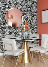 Sadie Black Parisian Damask Wallpaper with Eclectic Graphics Damask - A-Street Prints 2973-90886