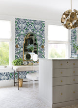 Sadie Green Parisian Damask Wallpaper with Eclectic Graphic Damask Motif - A-Street Prints 2973-90887