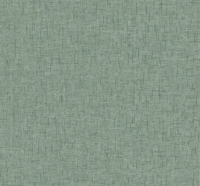 Bentley Green Faux Linen Wallpaper with Fabric & Woven Textures Pattern, Modern Style - A-Street Prints 2973-90911