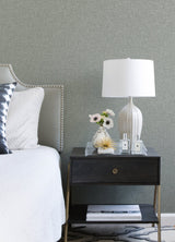 Bentley Slate Faux Linen Wallpaper with Fabric & Woven Texture - A-Street Prints 2973-90914