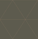 Twilight Grey Geometric Wallpaper with Metallic Bronze Triangle Pattern - A-Street Prints 2973-91002