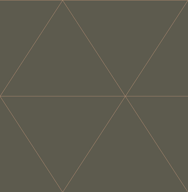 Twilight Grey Geometric Wallpaper with Metallic Bronze Triangle Pattern - A-Street Prints 2973-91002