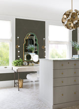 Twilight Grey Geometric Wallpaper with Metallic Bronze Triangle Pattern - A-Street Prints 2973-91002