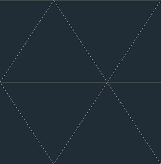 Twilight Black Geometric Wallpaper with Modern Metallic Triangle Grid - A-Street Prints 2973-91011