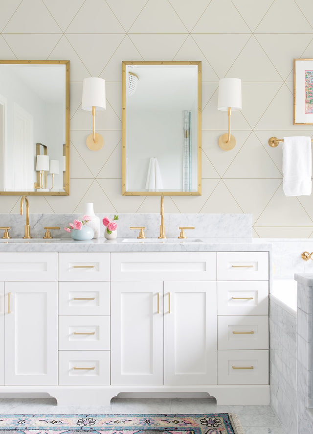 Twilight Bone Geometric Wallpaper with Metallic Triangular Grid - A-Street Prints 2973-91019