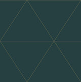 Twilight Indigo Geometric Wallpaper with Metallic Triangle Pattern - A-Street Prints 2973-91030