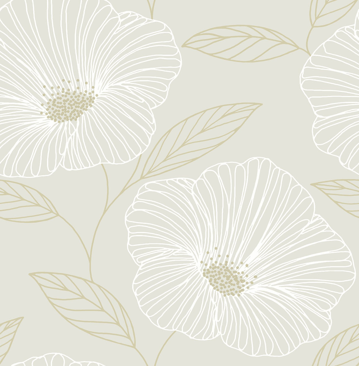 Mythic Dove Floral Wallpaper with Modern Botanical Flowers - A?Street Prints 2973-91131