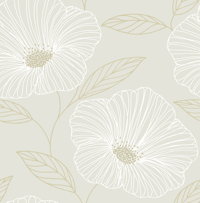 Mythic Dove Floral Wallpaper with Modern Botanical Flowers - A?Street Prints 2973-91131