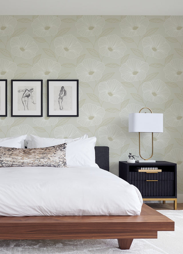 Mythic Dove Floral Wallpaper with Modern Botanical Flowers - A?Street Prints 2973-91131